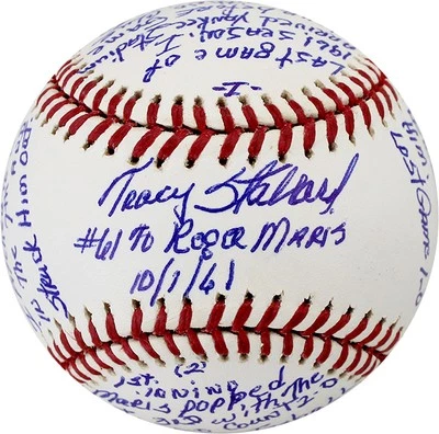 Tracy Stallard Signed AL Baseball Story of Roger Maris' 61st Home Run PSA - Image 1 of 4