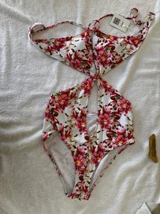 Costume da bagno donna intero Cupshe taglia media rosa floreale nuovo con etichetta - Foto 1 di 2
