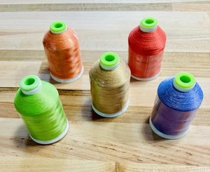 Machine Embroidery New thread 100% polyester 1100 yds 5 colors Coats& Clark - Picture 1 of 2