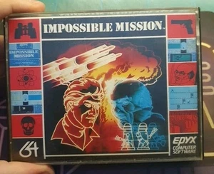 IMPOSSIBLE MISSION X COMMODORE 64 GIOCO ORIGINALE CASSETTA COLLEZIONE C64 EPYX - Afbeelding 1 van 6