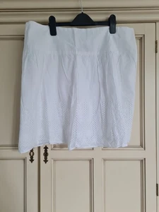 Dorothy Perkins UK 20 White Embroidery Anglaise Cotton Skirt Lined - Picture 1 of 13