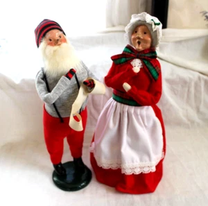 Byers Choice Caroler Santa Mrs. Claus Naughty Nice List Christmas fur beard - Picture 1 of 12