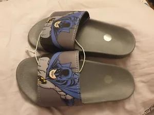 Boys kids Beachwear Batman Slide SLIPPERS Shoes size 13 SNR new - Picture 1 of 10