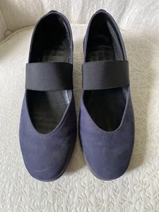 The FLEXX 8 Blue Mary Janes Wedge Nubuck Soft Suede Leather Rubber Sole Comfort - Picture 1 of 10