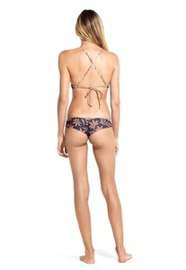 SOFIA by ViX BLACK FLORA BUZIOS DESCARADO BIKINI PARTE INFERIOR (S) NUEVO CON ETIQUETAS - Imagen 1 de 8