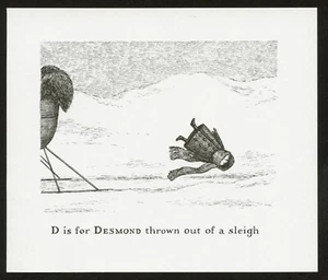 Edward Gorey illustration D IS FOR DESMOND Gashlycrumb Tinies macabre art print - Picture 1 of 3