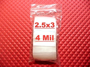 100 Reclosable Storage Bags 2.5''x 3'' Clear Extra Thick 4 Mil Baggies 2.5x3 - Picture 1 of 4