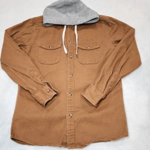 Giacca camicia uomo in pile con cappuccio No Boundaries, fino alla taglia small - Foto 1 di 9