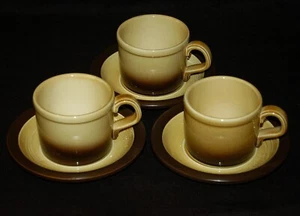 Juego de 3 tazas de café de gres vintage franciscanos hechos en Inglaterra años 60 - Imagen 1 de 6