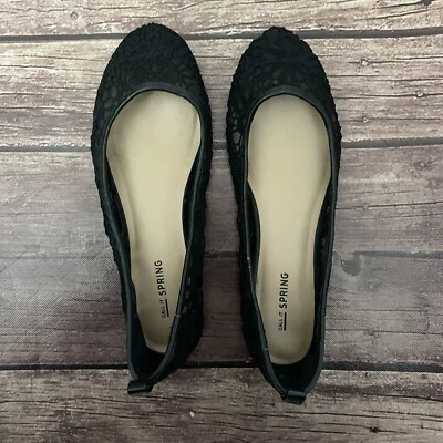 Call It Spring Women’s Black Lace Ballet Flats 7.5 Shoes - Image 1 of 4