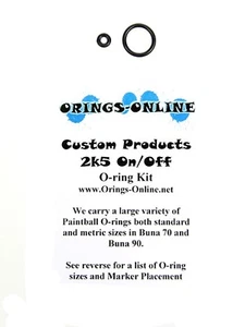 Kit de Oring de Junta Tórica de Paintball Custom Products 2K5 On/Off ASA x 4 reconstrucciones/kits - Imagen 1 de 1