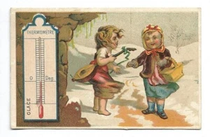 Glace Hiver  Saison Thermomètre - Chromo Jean Geistdorfer - Trade card - Bild 1 von 2