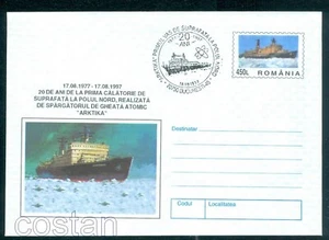1997 ARKTIKA, Russian Nuclear-powered Icebreaker,N Pole,Romania,special cover/70 - Picture 1 of 1