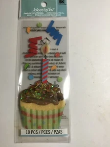 Pegatina para álbumes de recortes 3D Jolees Boutique By You CUPCAKE VELA CUMPLEAÑOS Envío gratuito - Imagen 1 de 1