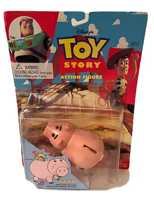 Hamm with Pop Up Coin Action Figure New 1995 Toy Story Thinkway Ham Amricons - Image 1 of 4