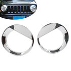 Angry Bird Style Front Headlight Cover Trim Fit Jeep Patriot 2011-17 Chrome 2pcs