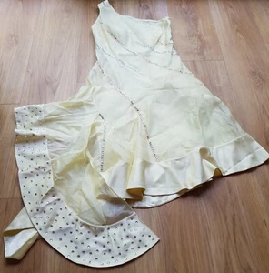 Karen Millen Silk Organza Short Cotton One Shoulder Princess Yellow Dress Size 8 - Picture 1 of 19