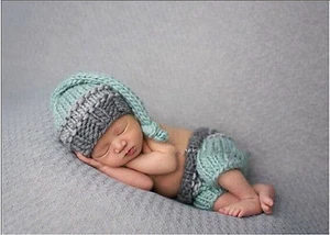 Newborn Crochet Knit Baby Costume Photo Photography Boys Girls Prop Outfits Cute - Picture 1 of 1
