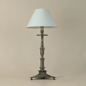 Antique French Silver Plated Bronze Table Lamp Elegant Vintage Lighting - Picture 1 of 13