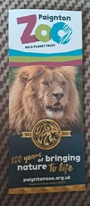 Paignton Zoo Wild Planet Trust 100 years anniversary large fold out leaflet lion - Picture 1 of 3