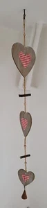 *** HEARTS *** Wooden Hanging String of Hearts *** - Picture 1 of 2
