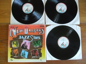 COFFRET 3 VINYL LP NEW ORLEANS JAZZ STARS LOUIS ARMSTRONG BECHET ALB NICOLAS EX - Imagen 1 de 2