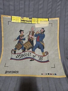 UNUSED VTG BRUNSWICK NEEDLEPOINT STITCHERY Spirit Of 1976 Patriotic USA Flag - Picture 1 of 4
