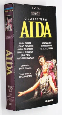 Giuseppe Verdi AIDA VHS Italian Opera with English Subtitles Luciano Pavarotti - Image 1 of 4