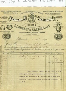 Dépt 51 - Reims 1 Place de la Grue - Belle Entête d'une Quincaillerie 05/04/1894 - Bild 1 von 1