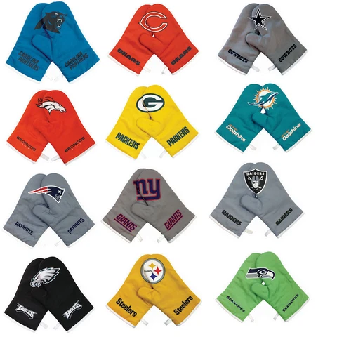 NFL Crossover Oven Mitts, Cross Over Gloves Tailgating Grilling BBQ Cover