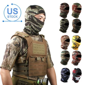 Tactical Camo Balaclava Full Face Mask Hunting Cycling Sports Helmet Liner Cap - Picture 1 of 35