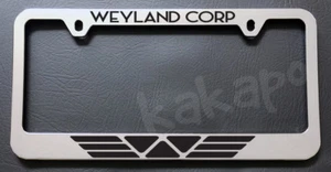 Weyland Corporation Alien Aliens Chrome License Plate Frame  - Picture 1 of 2