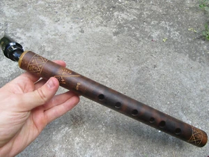 VTG HANDMADE BAMBOO OPEN HOLE BEGINNER FLUTE W/ RICO ROYAL B5 MOUTHPIECE PANPIPE - Picture 1 of 8