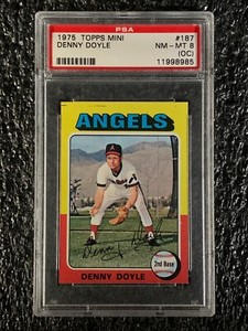 1975 Topps Mini #187 Denny Doyle PSA 8 (OC)