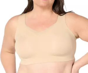 Evelyn & Bobbie~Ultra Lift Defy Seamless Bra with Mesh Trim~Large~Sand~A679089 - Picture 1 of 3