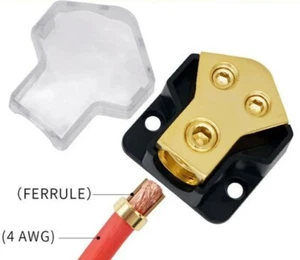 Bloque distribuidor de energía para automóvil de 2 vías 1/0 AWG 1 entrada-4 salida - amplificador divisor de cable de audio - Imagen 1 de 5