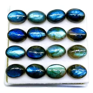 Natural Labradorite Oval Cabochon 4x6 to 13x18 mm Loose Semi Precious Gemstone - Picture 1 of 8