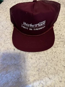 Marketplace Foods Hat Cap Black Red Snapback Baseball Mesh - Picture 1 of 3