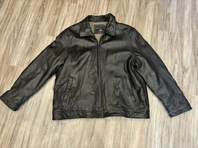 Black Calvin Klein Leather Jacket - XL - Image 1 of 4