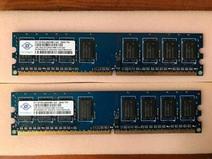 NT1GT64U88D0BY-AD Nanya 1GB PC2-6400 DDR2-800MHz non-ECC Unbuffered CL6 240-Pin - Picture 1 of 2