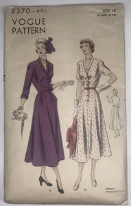 1950s Vogue 6370 Sewing Pattern Vtg One-Piece Dress Size 18 Bust 36 - Picture 1 of 2