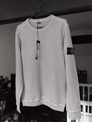 Felpa maglione tinta L Stone Island GRANDE LAVANDA GHIACCIO LILLA NON CAPPOTTO GIACCA