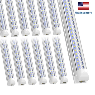 72W 8FT LED Shop Light Fixture 5000K T8 Integrated 8 Foot LED Tube Light V-Shape - Image 1 of 4