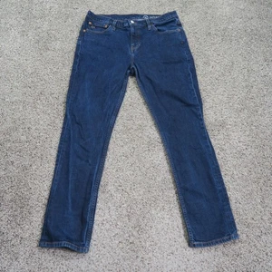 Jeans Outerknown Uomo 33 Blu The Cove Slim Fit Lavaggio Scuro SEA Denim USA 33x30 - Foto 1 di 12