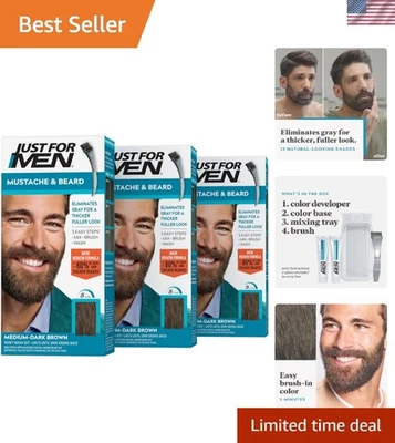 Paquete de 3 para colorear barba bigote y barba marrón medio oscuro Foto 1 de 4