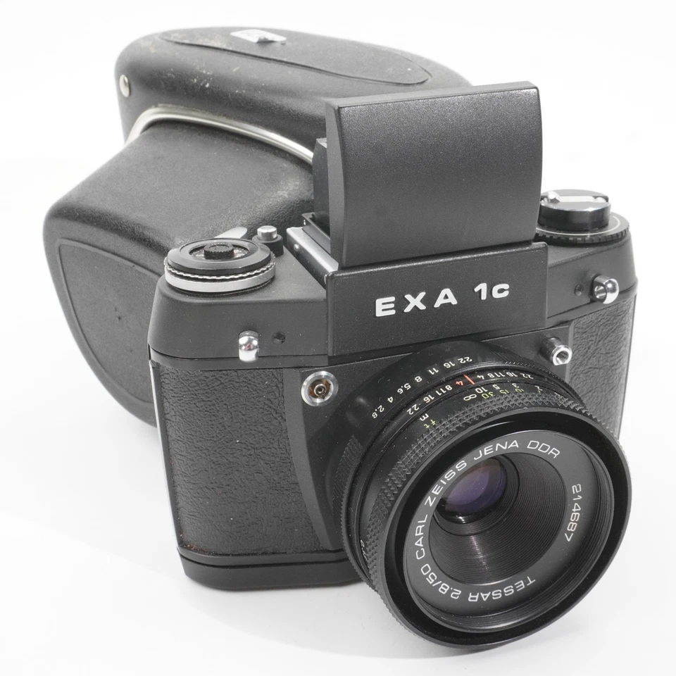 Exa 1c schwarz Carl Zeiss Jena DDR Tessar 2,8/50 Spiegelreflexkamera  #3129 R46 - Bild 1 von 4