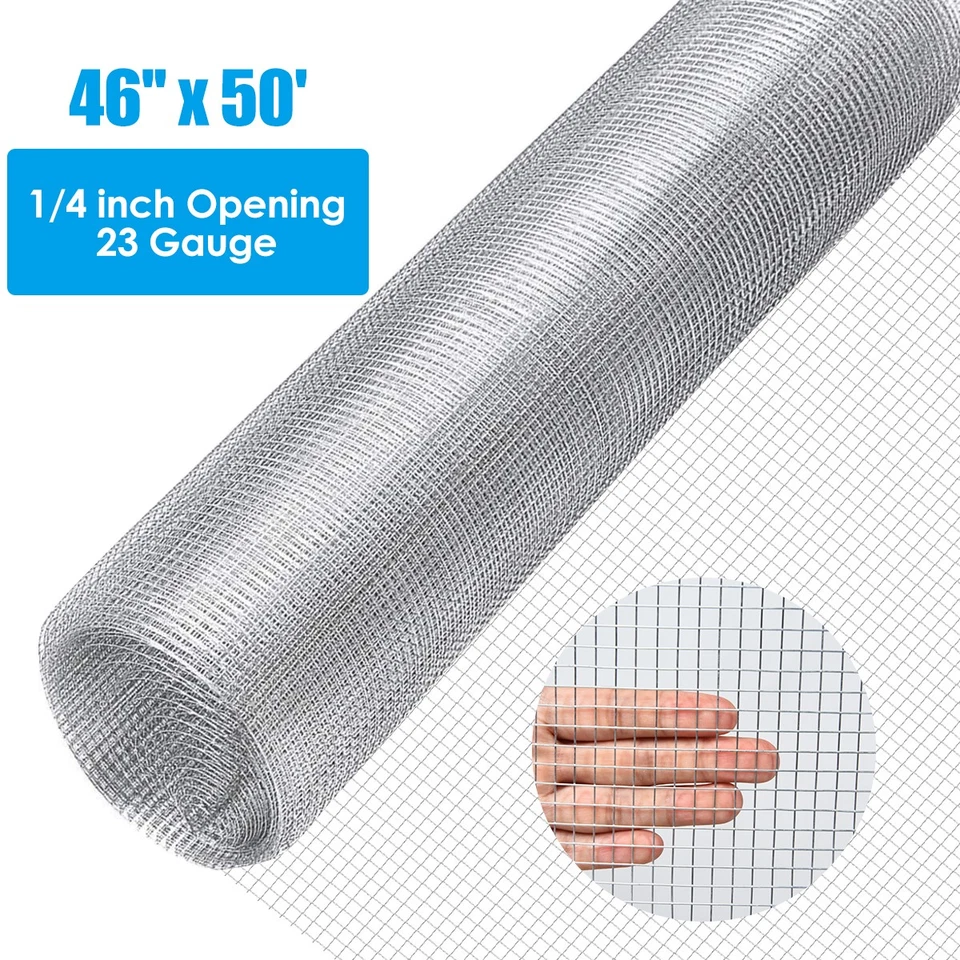 48"x 50' 1/4 inch Hardware Cloth Galvanized Chicken Wire Welded Fence Mesh Roll - Image 1 of 4