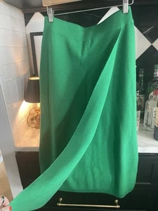 J. Crew Merino Wool Wrap Sweater Skirt - Green M New With Tags  - Picture 1 of 5