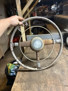 OEM 1946 46 GM Pontiac Car Coupe Indian Chief Horn Button Banjo Steering Wheel - Bild 1 von 18