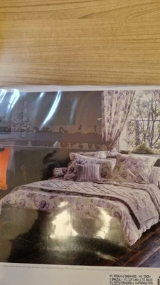 Laura Ashley 2 Schlaufenschals mit Gardinenraffhaltern 170x270 ,100% Baumwolle - Bild 1 von 4